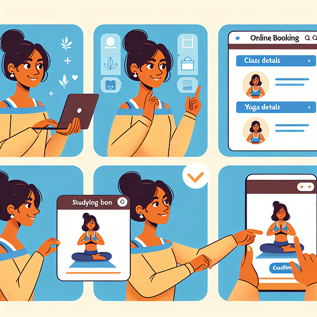 person booking a yoga class online