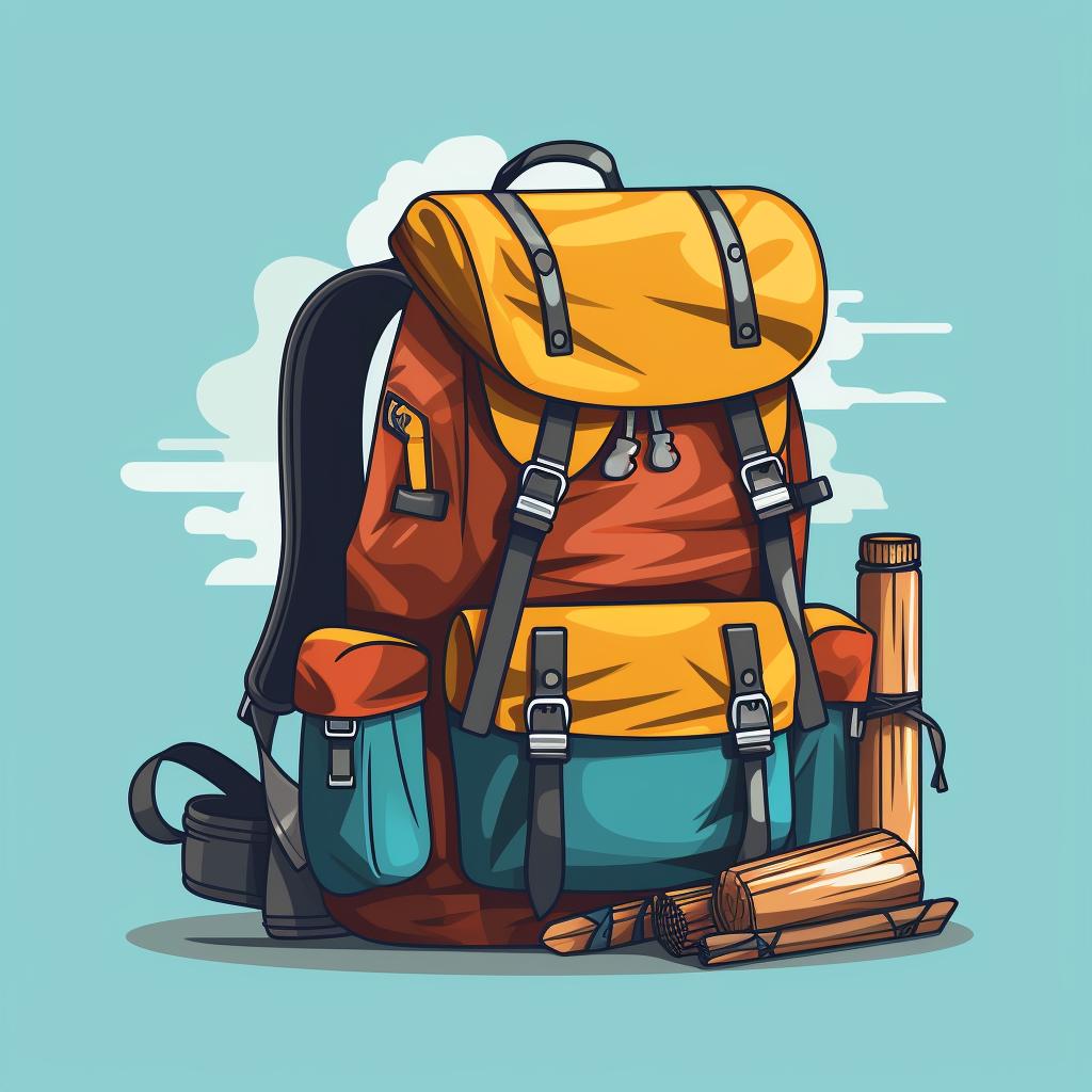 Backpack filled with hiking essentials