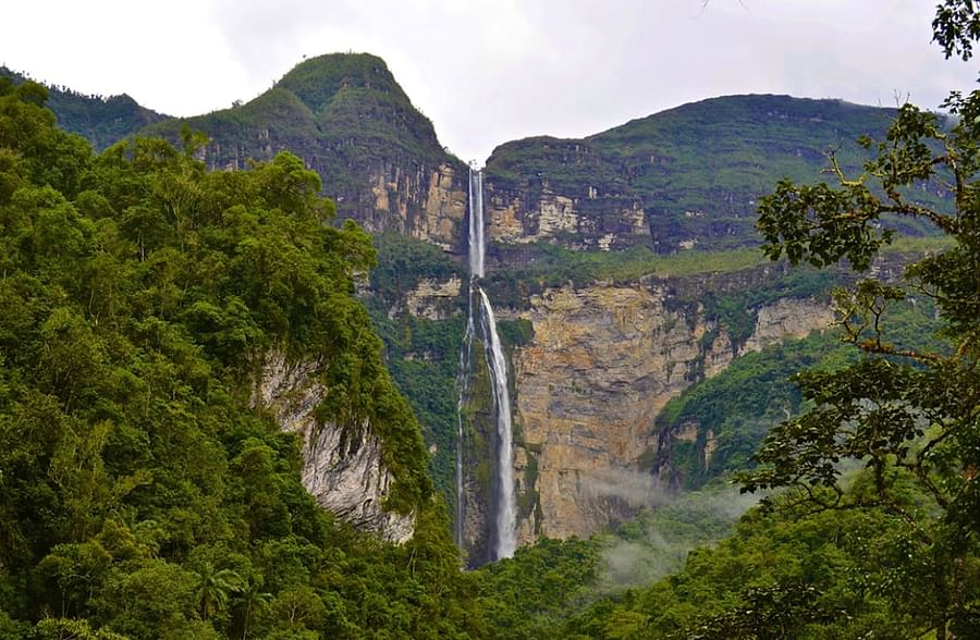 Mystical view of Gocta Waterfalls in Peru
